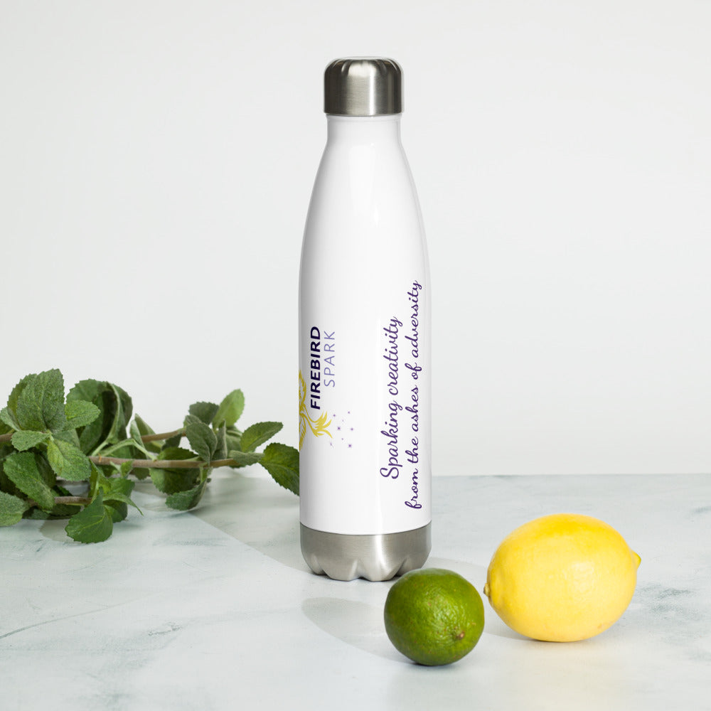 Yellow Logo and Tagline Stainless Steel Water Bottle