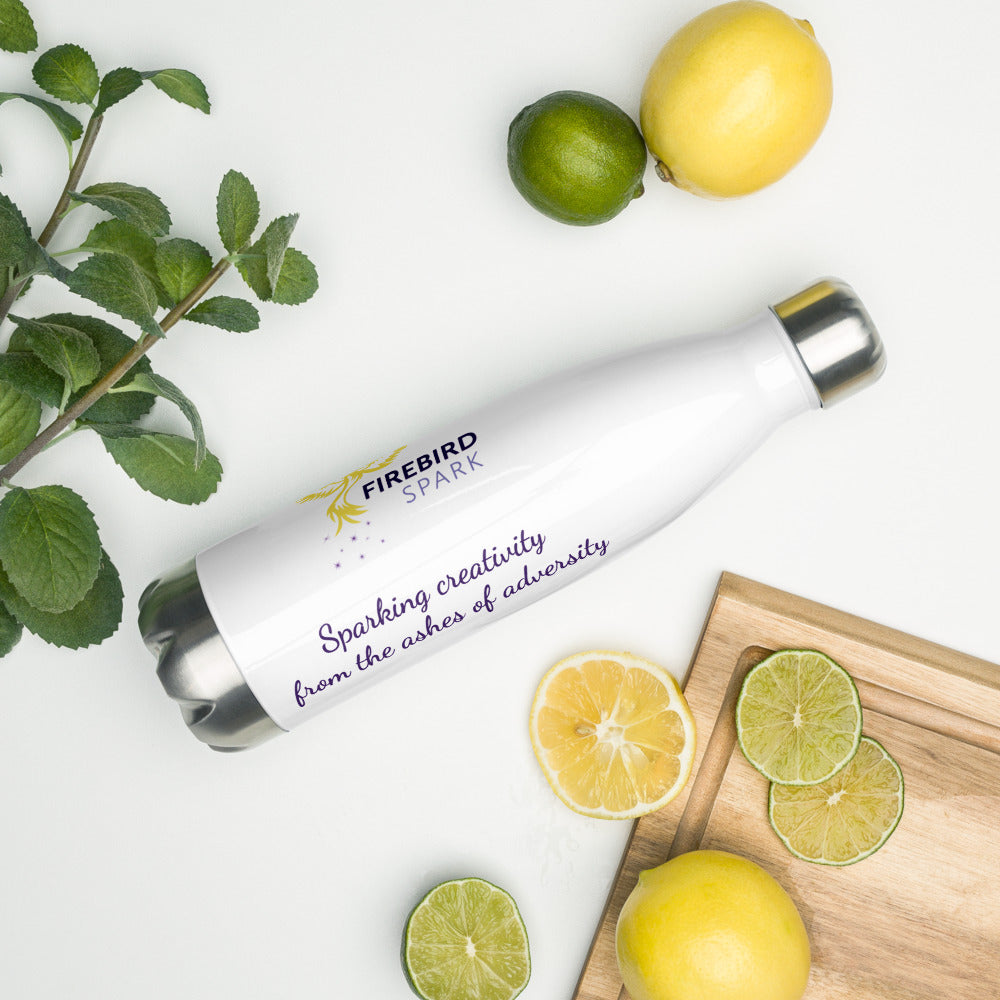 Yellow Logo and Tagline Stainless Steel Water Bottle