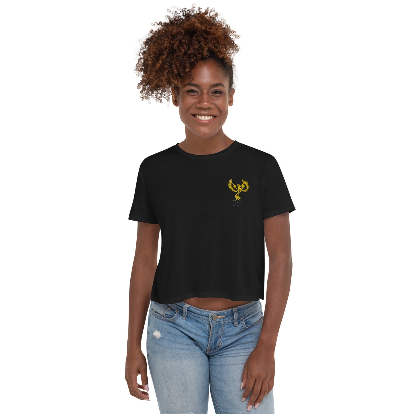 Crop Embroidered Logo Tee